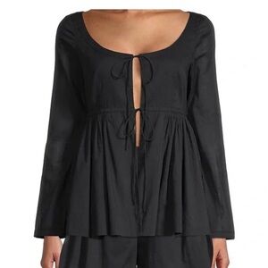 Rebecca Taylor Cotton Voile Soft Shirt Jacket | Black | Size XS | NWT